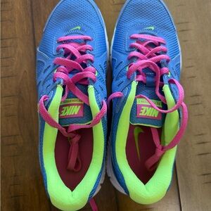Nike Women's Vibrant Blue and Pink Athletic Shoes